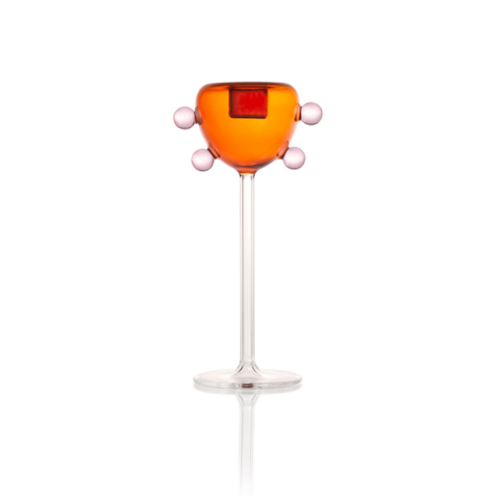 grand pompom candle holder amber (3)